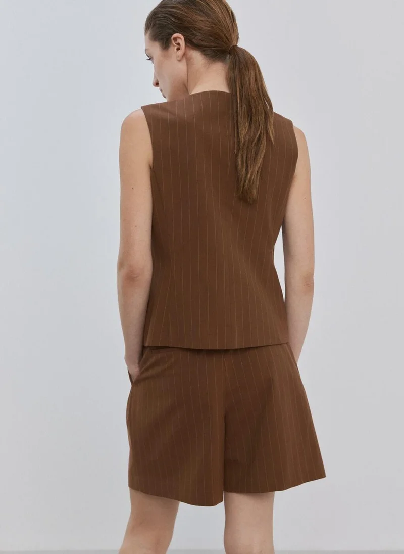 مانجو Pinstripe straight Bermudas